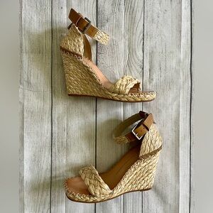 Dolce Vita Natural Woven Wedge Sandals
